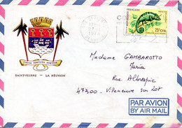 REUNION. N°399 De 1971 Sur Enveloppe Ayant Circulé. Caméléon. - Storia Postale