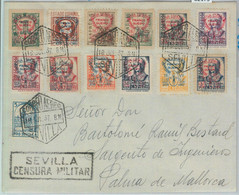 82173 - SPAIN - POSTAL HISTORY - Guerra Civil - BENEFICOS Sevilla On Cover 1937 - Sin Clasificación