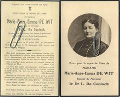 Marie De Wit :  Meerhout  1860 -  Geel 1919 - Devotieprenten