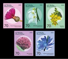 Armenia Karabakh Artsakh MNH** 2020 Mi 215-19 Flowers - Armenia