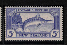 NZ 1935 5d Stripped Marlin Single Wmk SG 563 HM #BSG12 - Unused Stamps