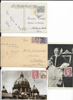LOT OF 4 POSTCARDS WITH STAMP VATICAN. - Collections