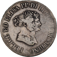 Monnaie, États Italiens, LUCCA, Felix And Elisa, 5 Franchi, 1805, Firenze, TB+ - Lucca