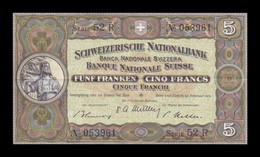 Suiza Switzerland 5 Francs 1951 Pick 11o (3) Serie 52 R EBC XF - Suisse