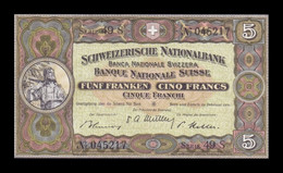 Suiza Switzerland 5 Francs 1951 Pick 11o (3) Serie 49 S SC/SC- UNC/aUNC - Suisse