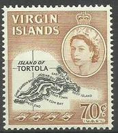 Virgin Islands - 1964 Map Of Tortola 70c MNH **  SG 189  Sc 155 - Iles Vièrges Britanniques