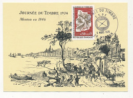 FRANCE - Carte Locale - Journée Du Timbre 1974 (Tri Automatique) - 06 MENTON - 9 Mars 1974 - Stamp's Day