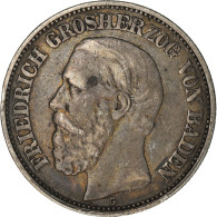Monnaie, Etats Allemands, BADEN, Friedrich I, 2 Mark, 1892, Stuttgart, TTB - Altri & Non Classificati
