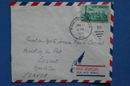 AC1 ETATS UNIS   BELLE LETTRE  1952 PHILADELPHIA POUR LORIENT  FRANCE + AEROPHILATELIE++   AFFR. PLAISANT - Lettres & Documents