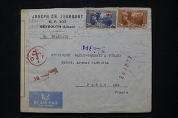 LIBAN - Enveloppe Commerciale De Beyrouth Pour Paris Avec Contrôle Postal - L 107394 - Cartas & Documentos