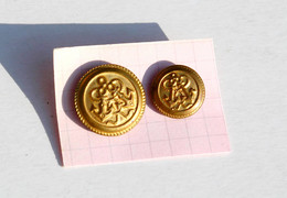 2 BOUTON / BUTTON UNIFORME - MILITAIRE MARINE ARMEE NAVAL - DOUBLE ANCRE MARITIME 14,18mm / RARE    (2202.18) - Bottoni