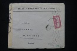 SYRIE - Enveloppe Commerciale De Alep Pour St Etienne En 1941 Avec Contrôle Postal - L 107416 - Lettres & Documents