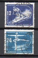- ALLEMAGNE DDR N° 3 + 4 Oblitérés - 12 P. Bleu-violet + 24 P. Bleu-vert Championnats Schierke 1950 - Cote 17,00 € - - Used Stamps