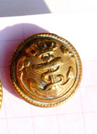 BOUTON  / BUTTON UNIFORME MAGNIFIQUE & RARE - MILITAIRE MARINE - ANCRE + COURONNE - D:14mm    (2202.23') - Bottoni