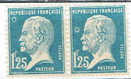 180 1,25 F. Pasteur Bleu Paire Avec Anneau Lune RARE - Varieties: 1921-30 Mint/hinged