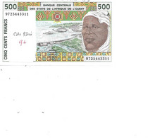 COTE D'IVOIRE  BILLET 500 FRANCS - Ivoorkust