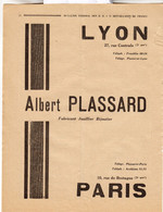 RARE -  PUB SUR PAPIER - 1928 - ALBERT PLASSARD - FABRICANT JOAILLIER BIJOUTIER - PARIS - Autres & Non Classés