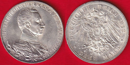 Germany / Prussia 3 Mark 1913 Km#535 AG "Reign Of King Wilhelm II" - 2, 3 & 5 Mark Zilver