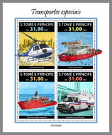 SAO TOME 2021 MNH Helicopter Hubschrauber Special Transports M/S - IMPERFORATED - DHQ2140 - Hélicoptères