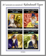 SAO TOME 2021 MNH Albert Einstein Rabindranath Tagore M/S - IMPERFORATED - DHQ2140 - Albert Einstein