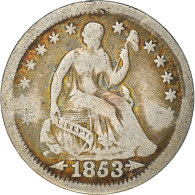 Monnaie, États-Unis, Seated Liberty Half Dime, Half Dime, 1853, U.S. Mint - Medios  Dimes