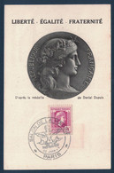 CARTE MAXIMUM Avec MARIANNE D'ALGER N° 635 Avec OBLITÉRATION CACHET COMMEMORATIF SALON DE LA MARINE PARIS 1945 - 1940-49