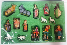 Delcampe - 04649 Presepe - Lotto 15 Statuine In Celluloide In Scatola Sigillata - Crèches De Noël
