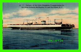 Delcampe - BATEAU, SHIP - " M. V. VALCOUR " - LAKE CHAMPLAIN TRANSPORTATION CO -  TICHNOR QUALITY VIEWS - - Fähren