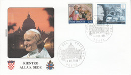 VATICAN 1998 RETOUR VOYAGE PAPE JEAN PAUL II - Maschinenstempel (EMA)