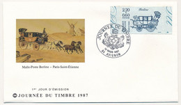 FRANCE => Enveloppe FDC - 2,20 + 0,60 - Journée Du Timbre 1987 - Malle-Poste Berline / 84 AVIGNON 14 Mars 1987 - 1980-1989