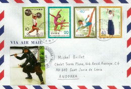 Japanese Samurai Warriors., Letter From Japan, Sent To Andorra, With Arrival Postmark - Sin Clasificación