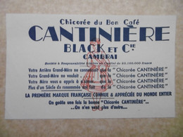 Buvard Chicorée Du Bon Café CANTINIERE Black Et Cie à CAMBRAI - Café & Thé