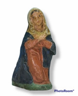 98780 Pastorello Presepe - Statuina In Gesso Semi-piatta - Madonna - Christmas Cribs
