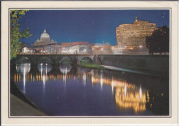 ROMA - Ponte E Castel S. Angelo, Notturno ,   Viaggiata - Ponts