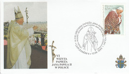 POLOGNE1999 VISITE PAPE JEAN PAUL II A CHRZANOW - Covers & Documents