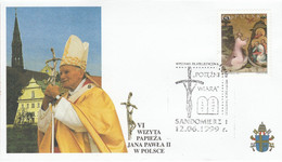 POLOGNE1999 VISITE PAPE JEAN PAUL II A SANDOMIERZ - Covers & Documents