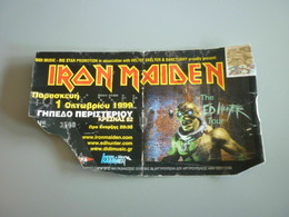 Iron Maiden The Ed Hunter Tour Music Concert Ticket Stub Athens Greece 1999 - Entradas A Conciertos