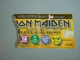 Iron Maiden Brave New World Tour Music Concert Ticket Stub Athens Greece 2000 - Tickets De Concerts