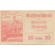 Billet, Autriche, Imbach, 10 Heller, Eglise, 1920, 1920-12-31, SPL, Mehl:FS 404I - Autriche