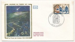 FRANCE - Enveloppe FDC (soie) - Journée Du Timbre 1971 - 0,50 + 0,10 Poste Aux Armées - 06 LE CANNET - 27/3/1971 - 1970-1979