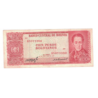 Billet, Bolivie, 100 Pesos Bolivianos, 1962, 1962-07-13, KM:164b, TTB - Bolivie