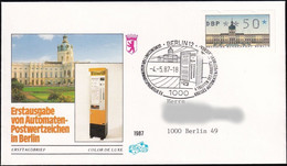 BERLIN 1987 Mi-Nr. ATM 1 Automatenmarken FDC Gelaufen - 1981-1990