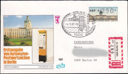 BERLIN 1987 Mi-Nr. ATM 1 Automatenmarken FDC Einschreiben Gelaufen - 1981-1990