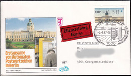 BERLIN 1987 Mi-Nr. ATM 1 Automatenmarken FDC Eilzustellung Gelaufen - FDC: Briefe