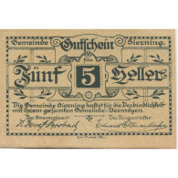 Billet, Autriche, Sierning, 5 Heller, Usine 1, 1921-07-01, SPL Mehl:FS 995b - Autriche