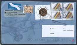 Registered Letter From South Africa. Stamp Gold 50 Years South Africa. Gazelle. Krugerrand. Aangetekende Brief Uit Zuid- - Cartas & Documentos