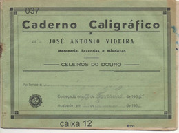 Caderno Caligráfico De José Antonio Videira, Celeirós Do Douro. 1930s - Manuscripts