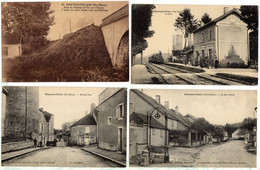 CHATEAUVILLAIN 4 Cartes GARE, PONT, Rues Du PARC Et CARNOT - Chateauvillain