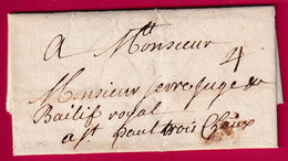 LETTRE DE LYON RHONE 1694 TAXE 4 + 4 REPETE AU DOS POUR ST PAUL TROIS CHATEAUX DROME - ....-1700: Precursori