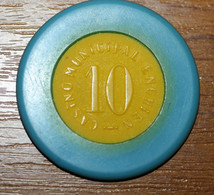 Jeton De 10 Francs "Casino Municipal D'Enghien-les-Bains" Val D'Oise - Casino Token Chips - Casino